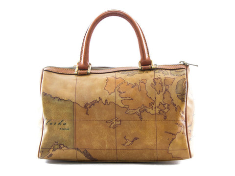Authentic Alviero Martini classe world map brown large shopping bag