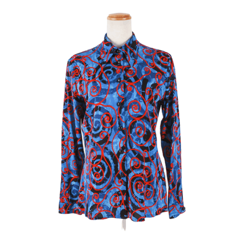 Authentic Gianni Versace heart Print Ladies Silk Shirt