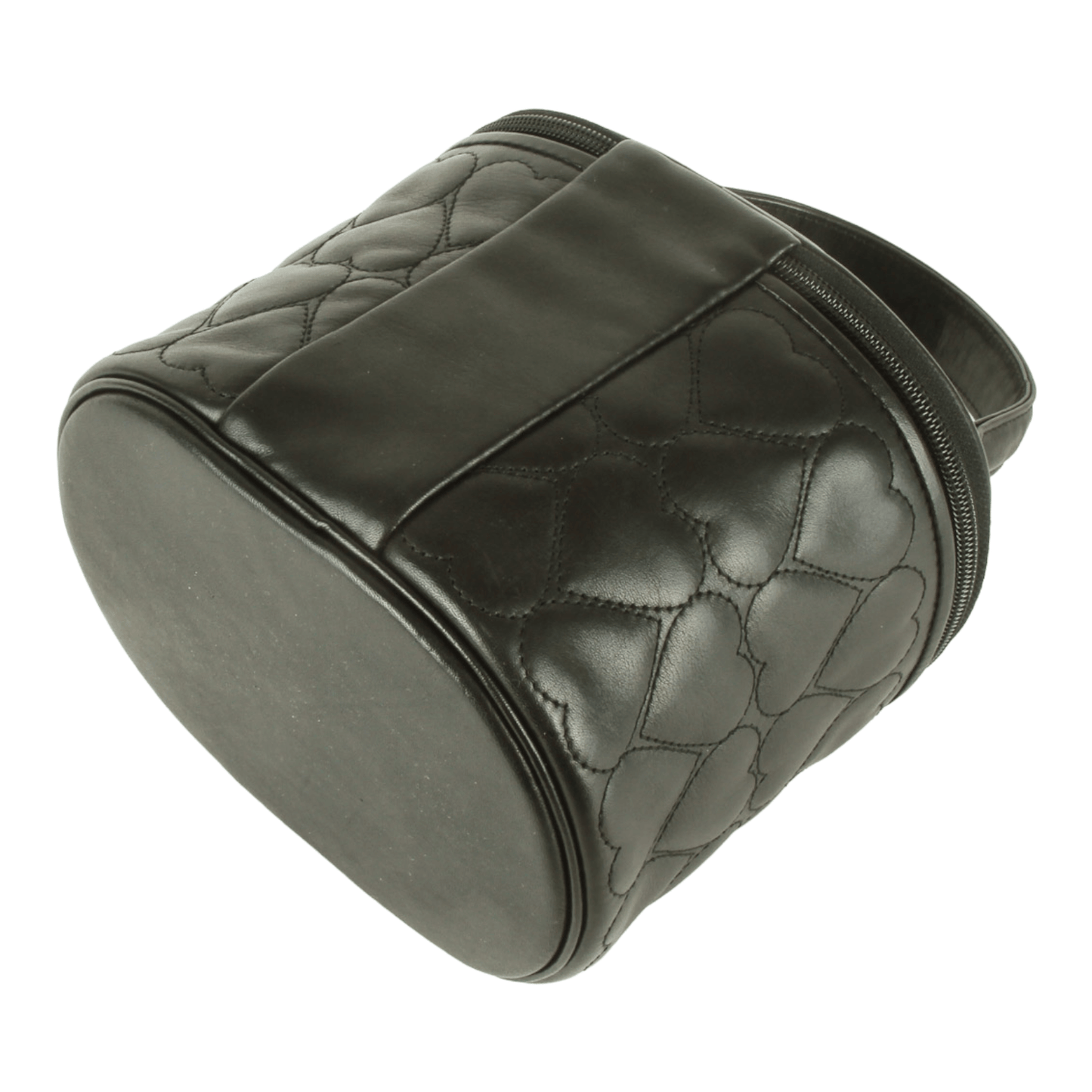 Vintage Moschino heart shape quilted lambskin 2 way cosmetics purse