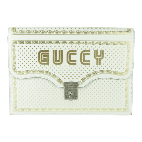 Authentic Gucci Brown monogram clutch cosmetics case