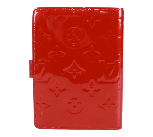 Authentic Louis Vuitton Vernis wine red Agenda PM notebook