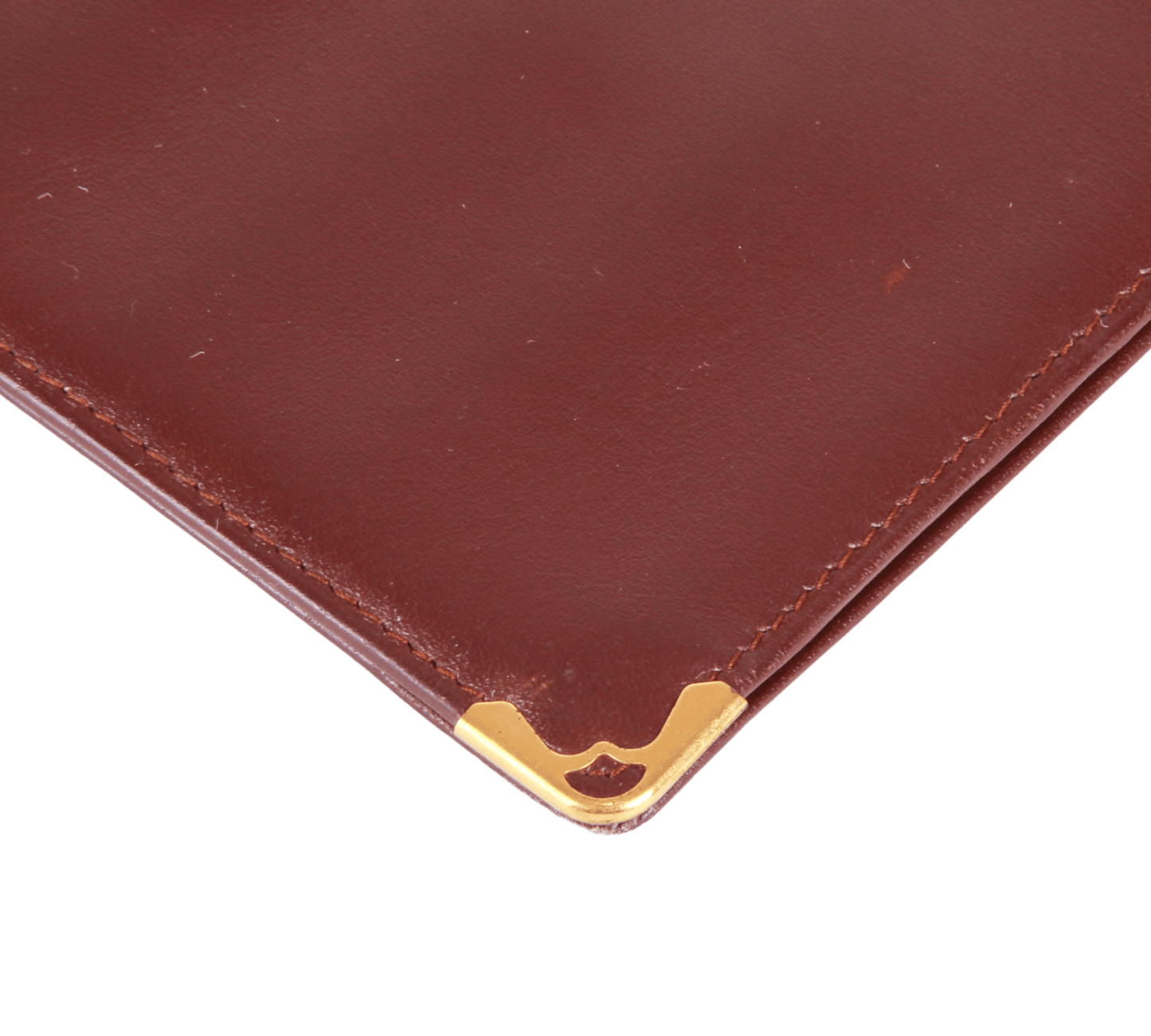 Authentic Must De Cartier Vintage bifold wallet Bordeaux Leather