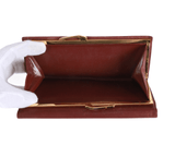 Authentic Must De Cartier Tri-fold french style wallet Bordeaux Leather