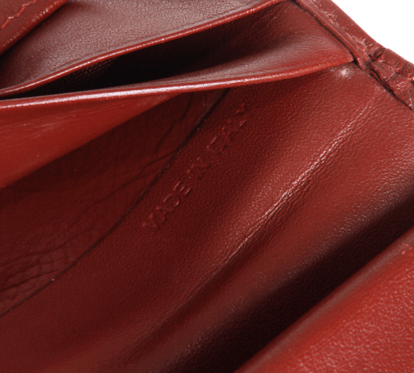 Must De Cartier Tri-fold french style wallet Bordeaux Leather