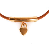 Authentic Hermes Brown leather jumbo hook bracelet