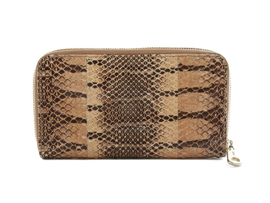 Authentic Chloe Zippy brown Python bow wallet