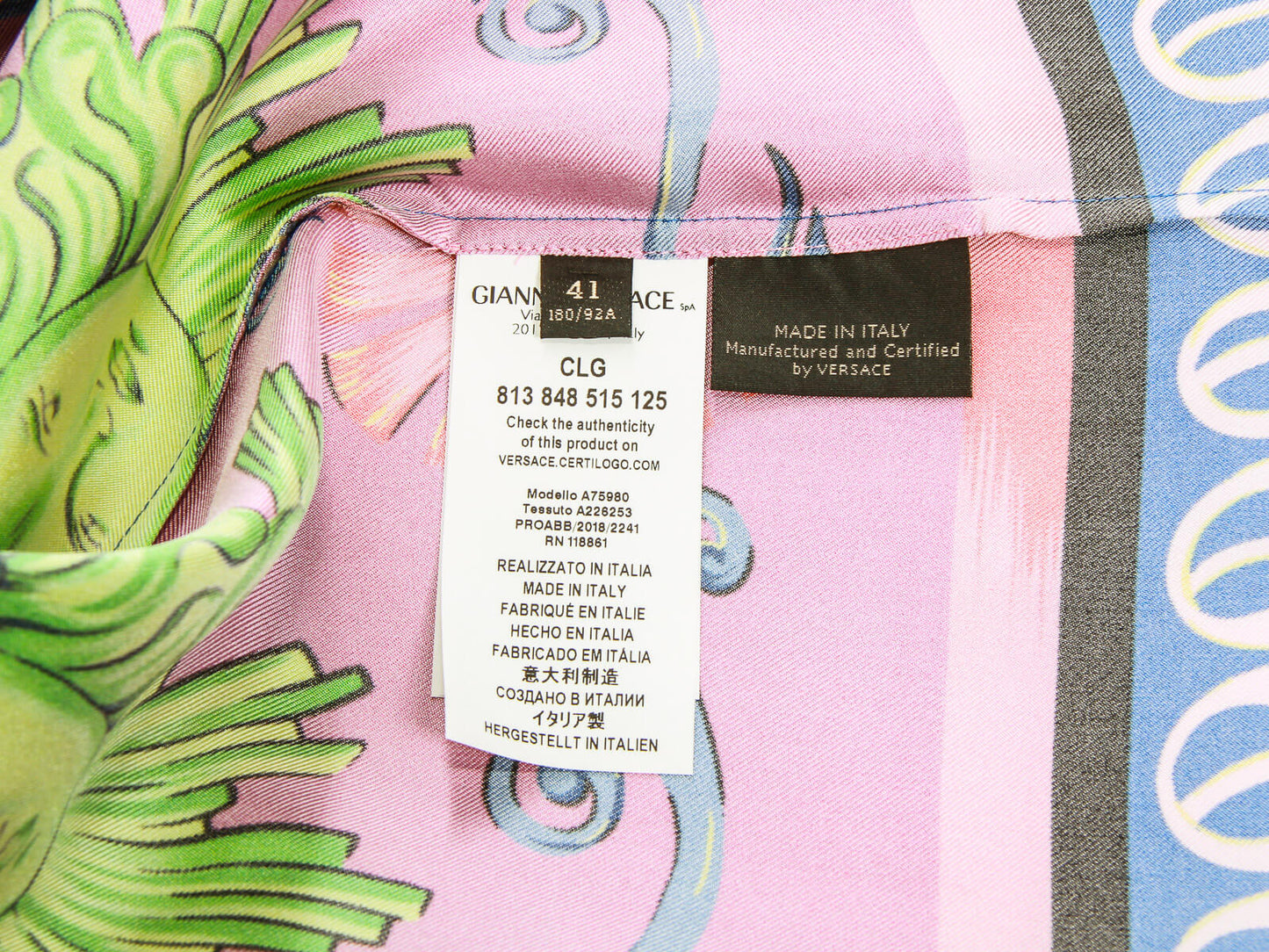 Authentic Gianni Versace camicia tessuto silk shirt