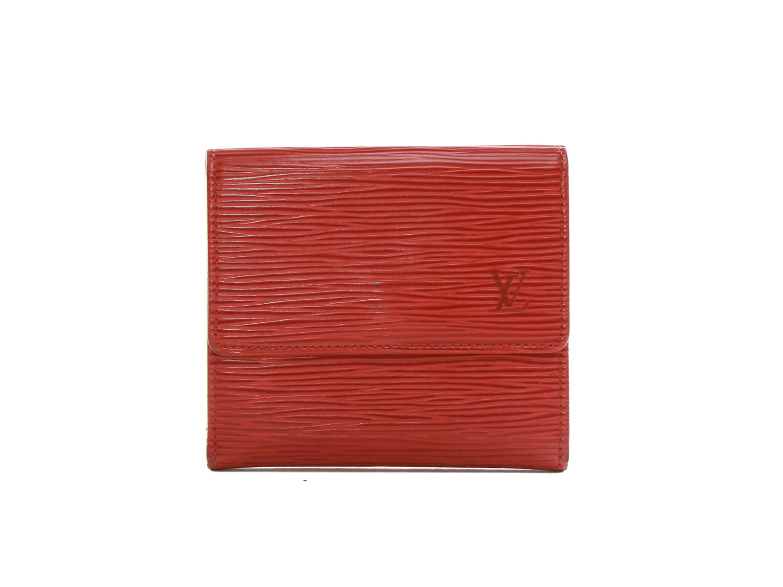 Authentic louis vuitton porte-monnaie billets cartes credit Red