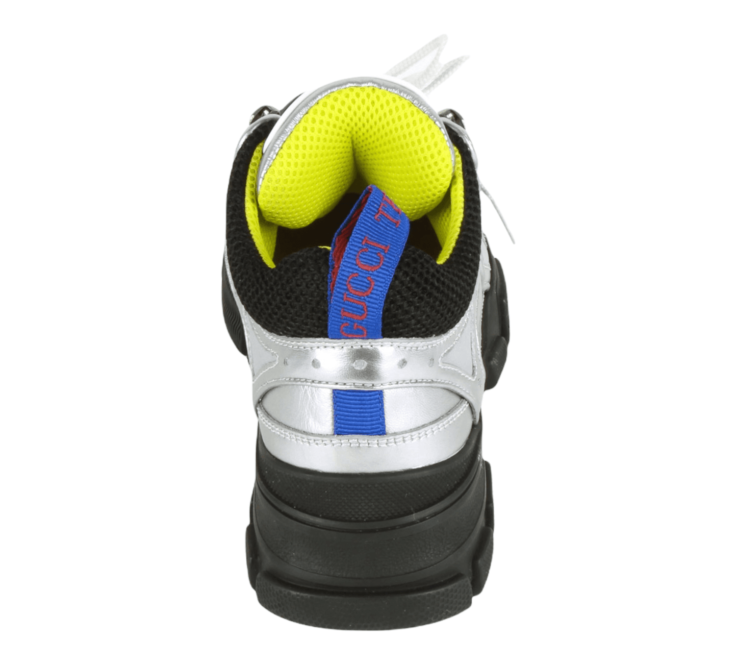 Authentic Gucci Flashtrek crystal-embellished metallic sneakers