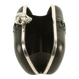 Alexander McQueen Black Leather corset skull clutch bag