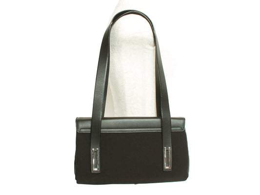 Authentic Salvatore Ferragamo Nylon black shoulder bag