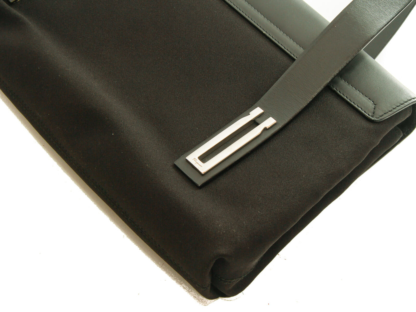 Authentic Salvatore Ferragamo Nylon black shoulder bag