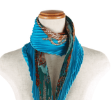 Authentic HERMES PARIS - "Grands fonds" pleated sik scarf.