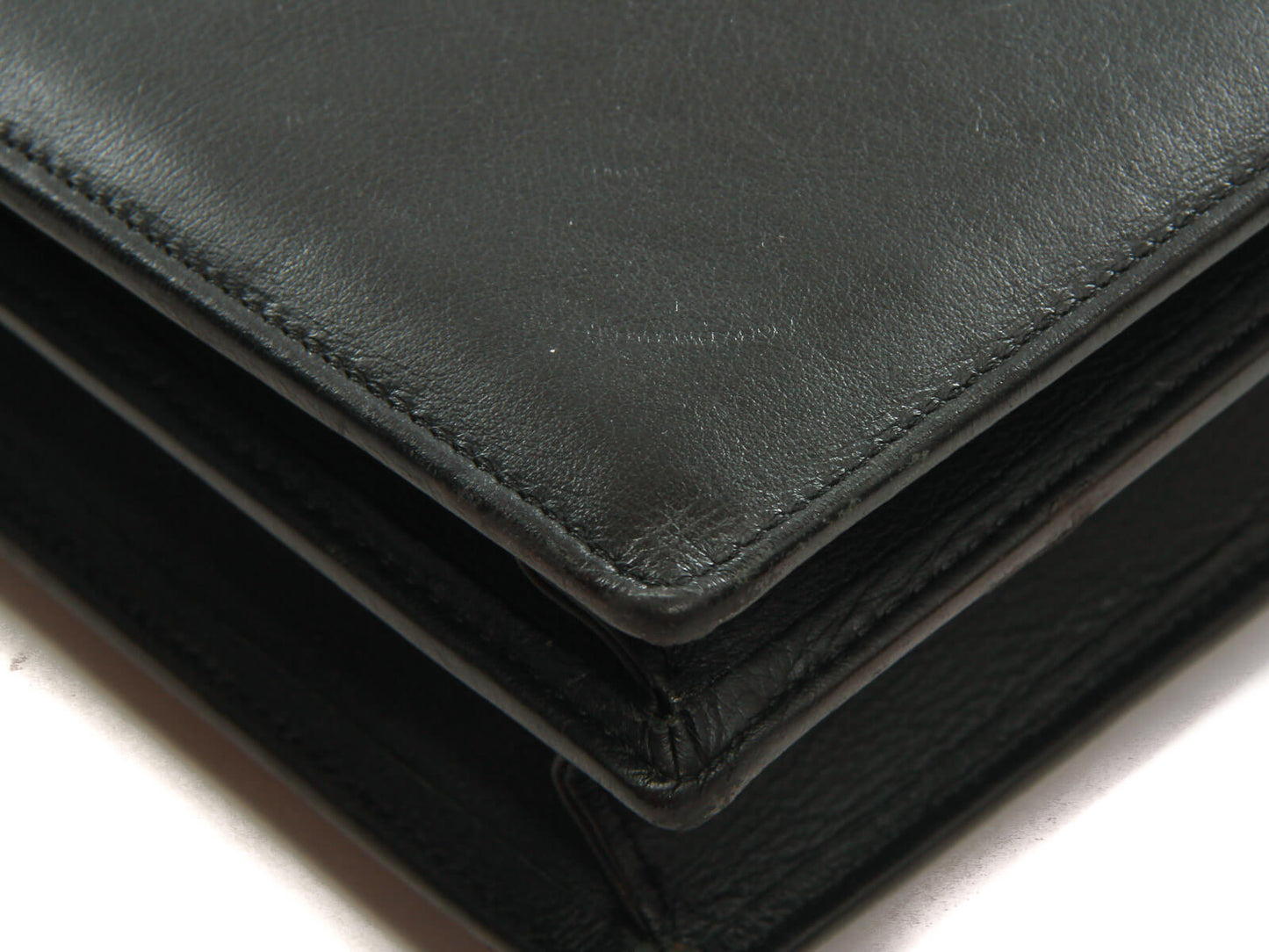 Authentic Gianni Versace black leather handbag soft briefcase