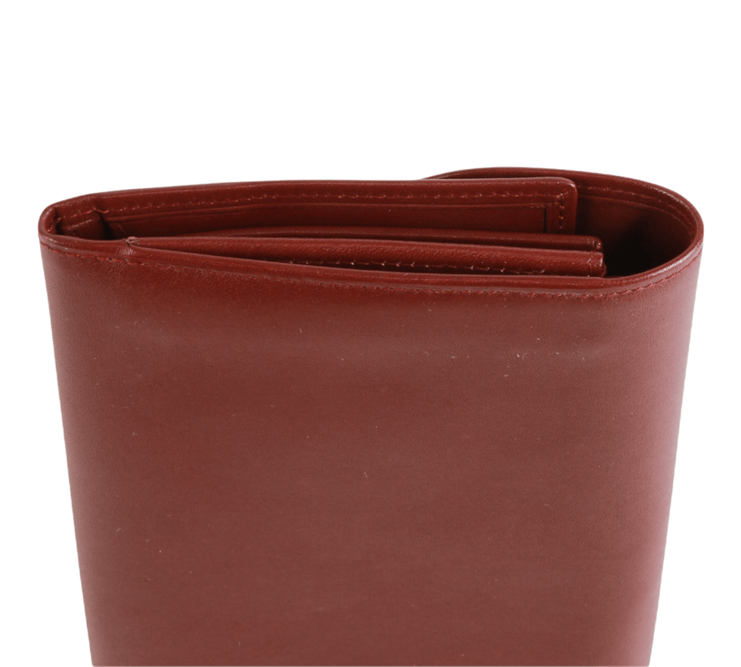 Must De Cartier tri-fold kisslock long clutch wallet Bordeaux Leather