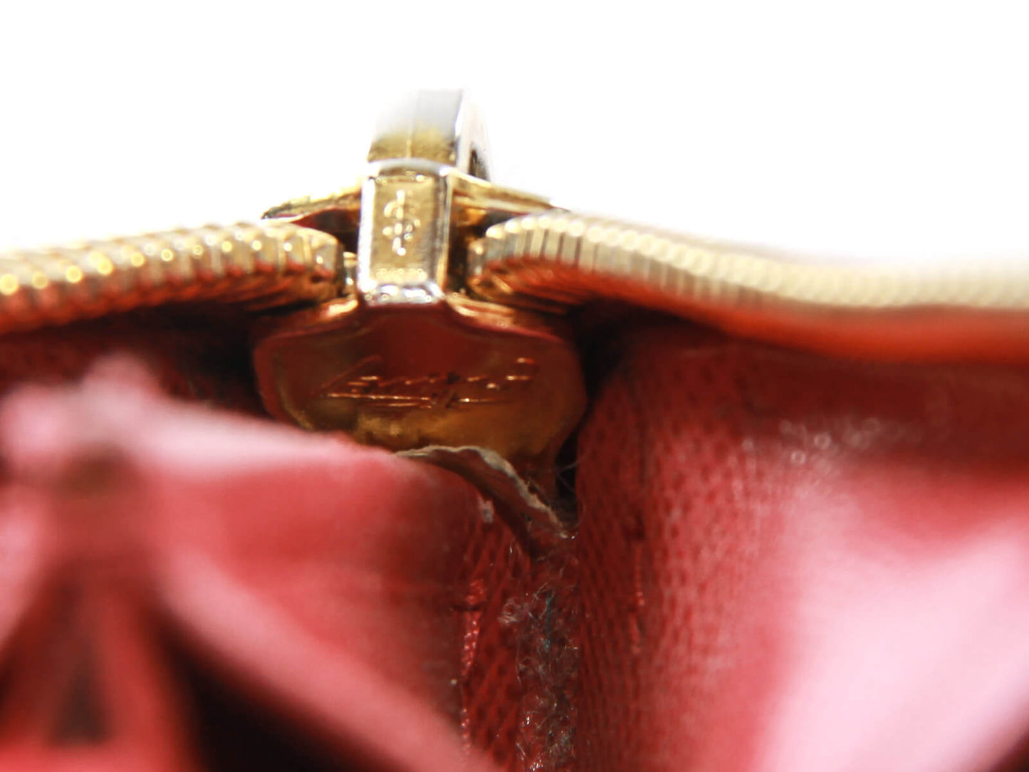 Authentic Prada Saffiano pink leather ribbon zip around wallet