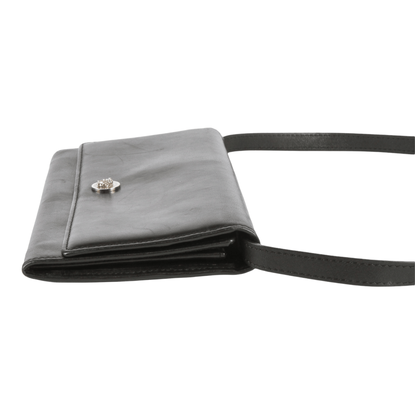 Authentic Gianni Versace black leather clutch bag