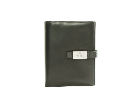 Authentic Gucci Black Patent Leather Agenda Notebook