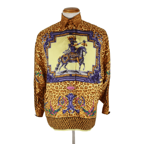 Authentic Gianni Versace Flower print silk shirt