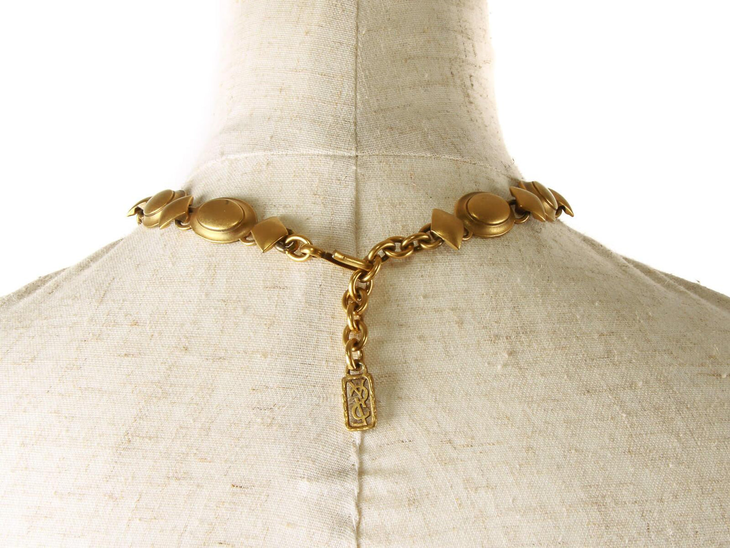 Authentic YSL brass choker chain necklace