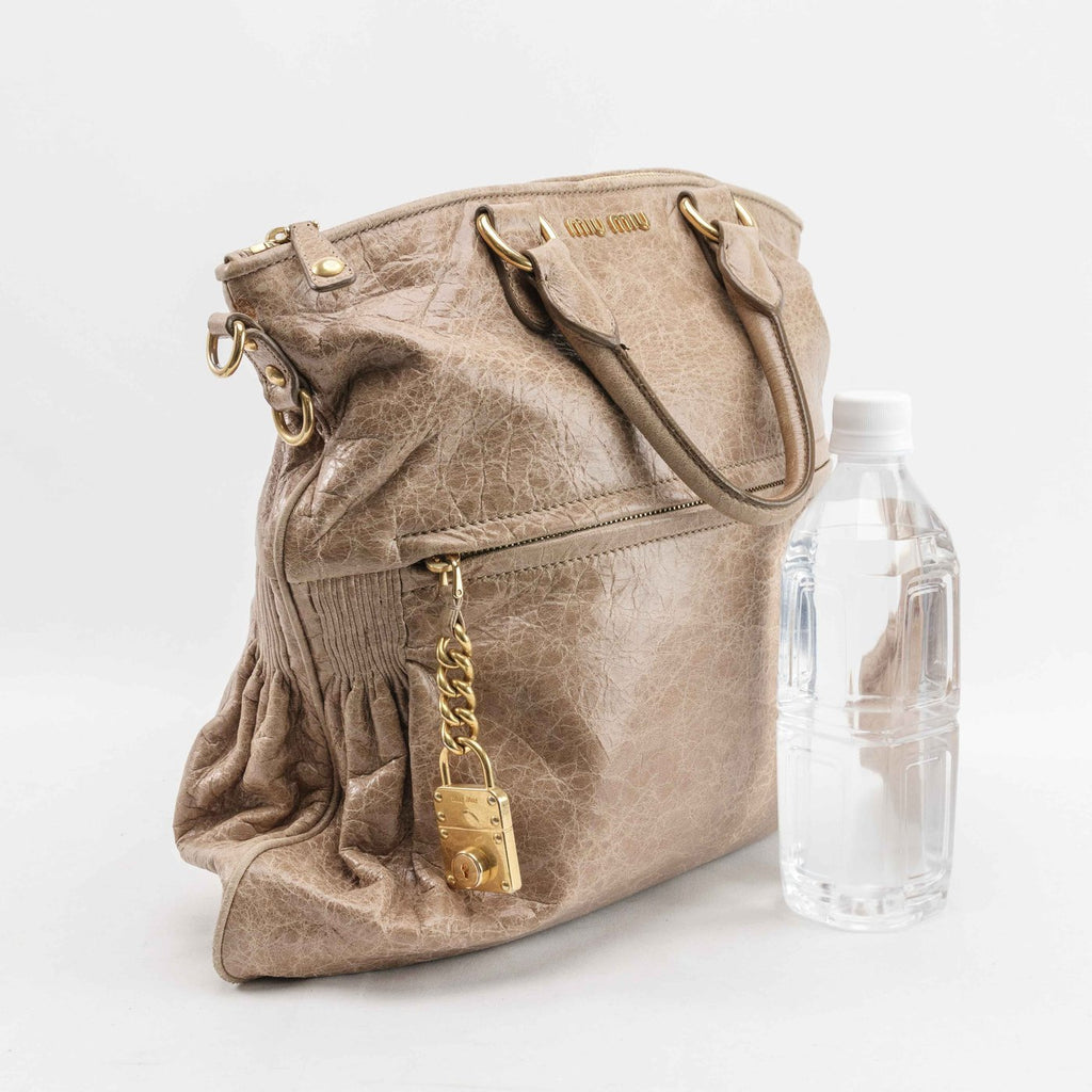 Miu Miu Leather 2-Way Tote Bag