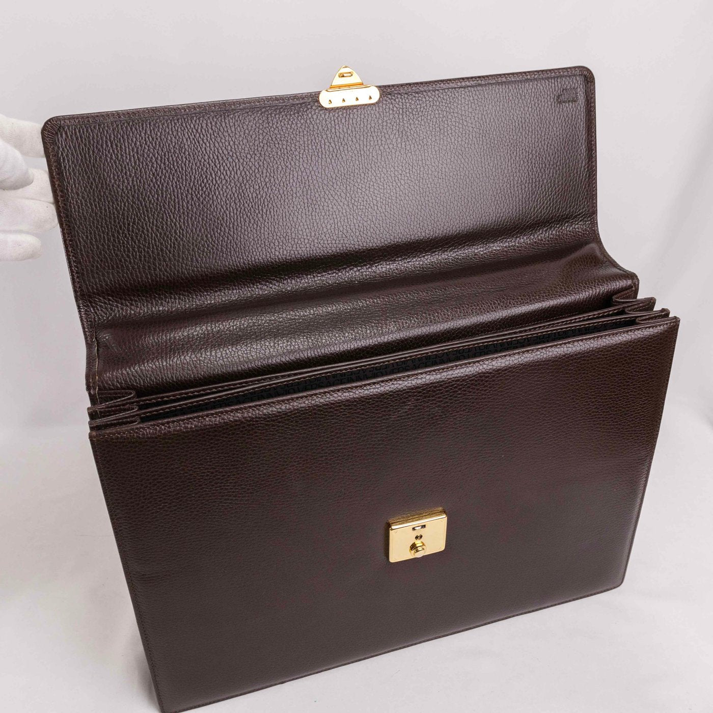 Gianni Versace - Classic Medusa Head Brown Leather briefcase