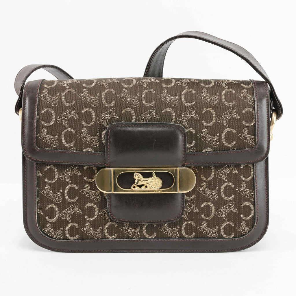 Vintage Celine Macadam Horse Carriage Shoulder Bag