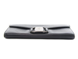 Authentic Salvatore Ferragamo Black leather bi-fold long wallet