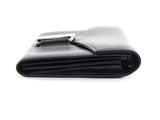 Authentic Salvatore Ferragamo Black leather bi-fold long wallet