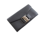 Authentic Salvatore Ferragamo Black leather bi-fold long wallet