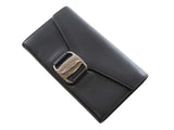 Authentic Salvatore Ferragamo Black leather bi-fold long wallet