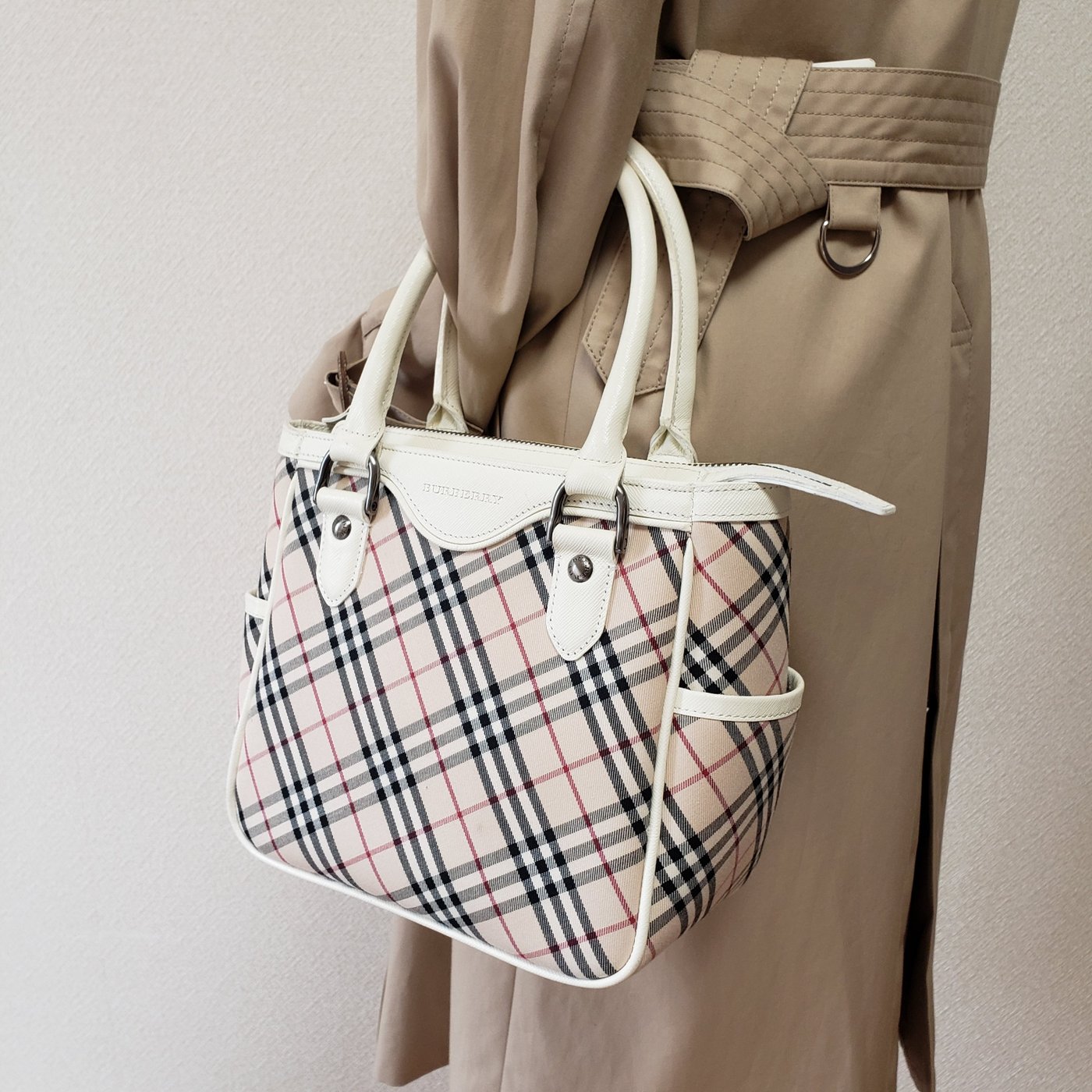 Burberry Novacheck canvas & leather handbag
