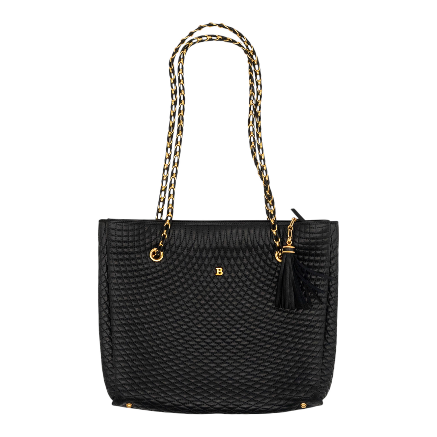 Bally Vintage Quilted Leather Shoulder Bag in Black