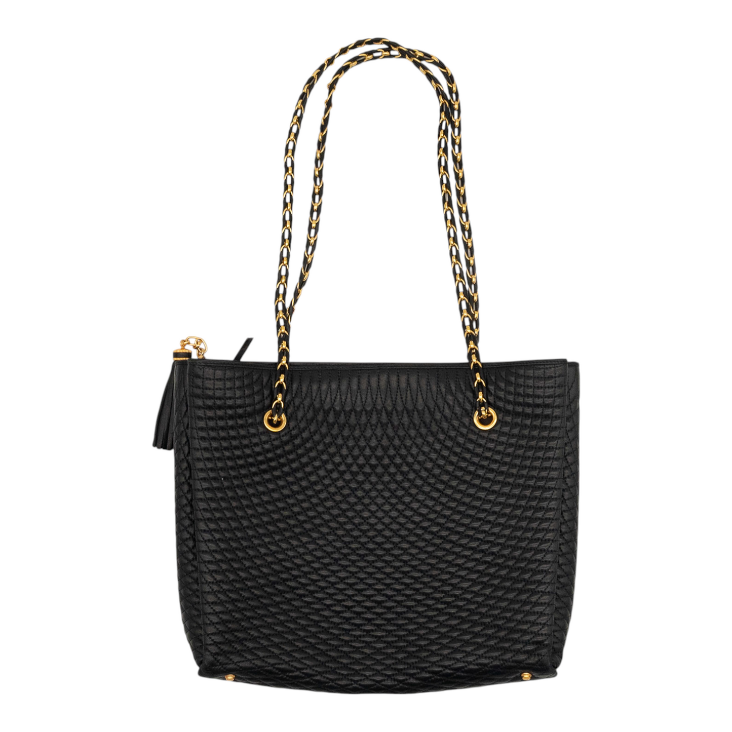 Bally Vintage Quilted Leather Shoulder Bag in Black