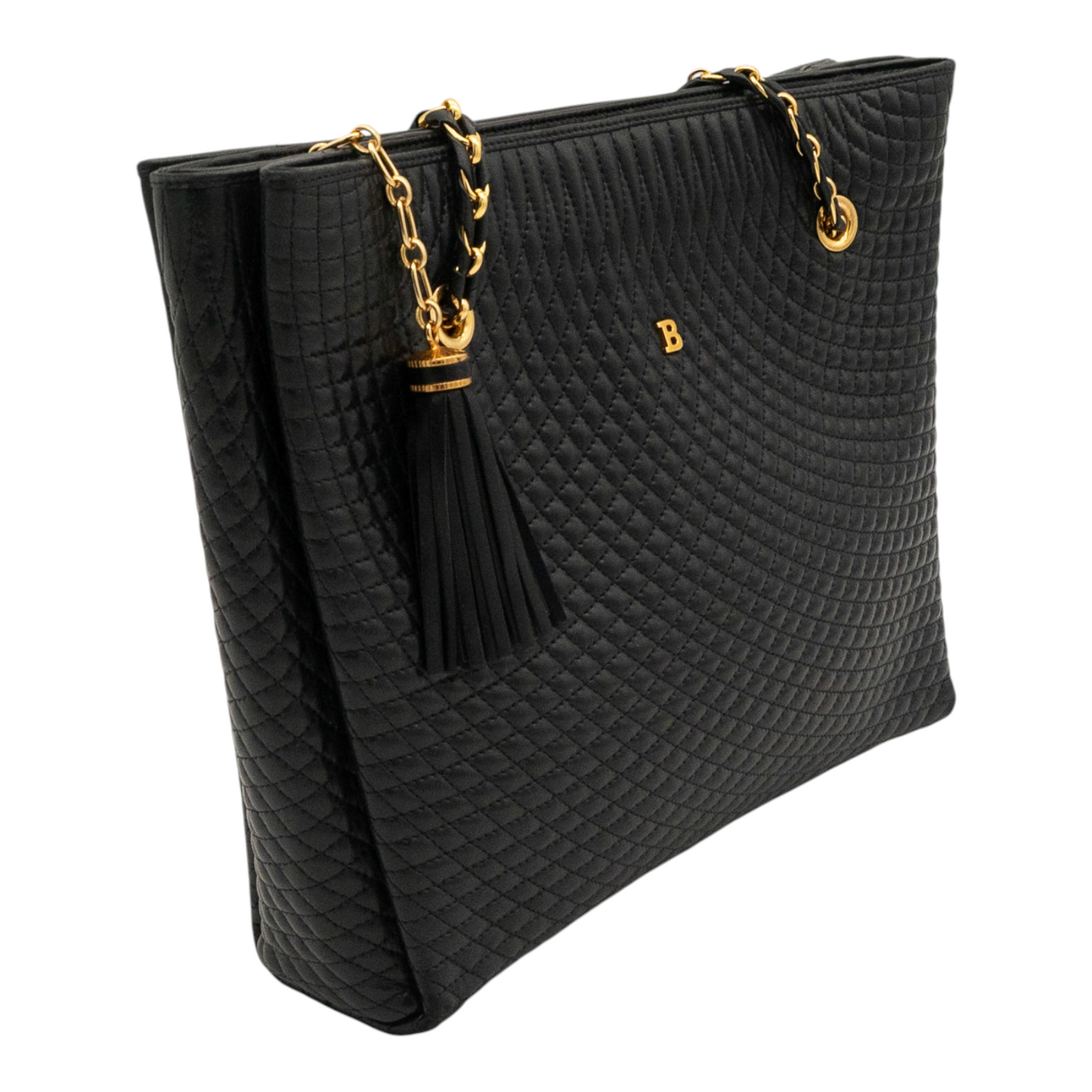 Bally Vintage Quilted Leather Shoulder Bag in Black