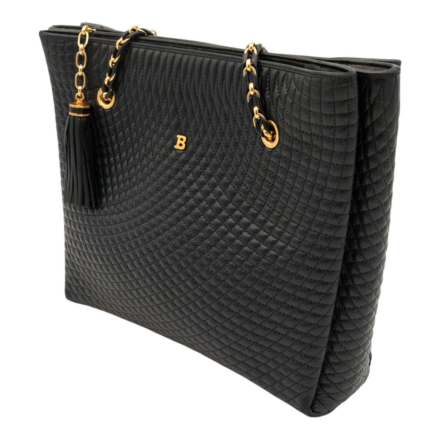 Bally Vintage Quilted Leather Shoulder Bag in Black