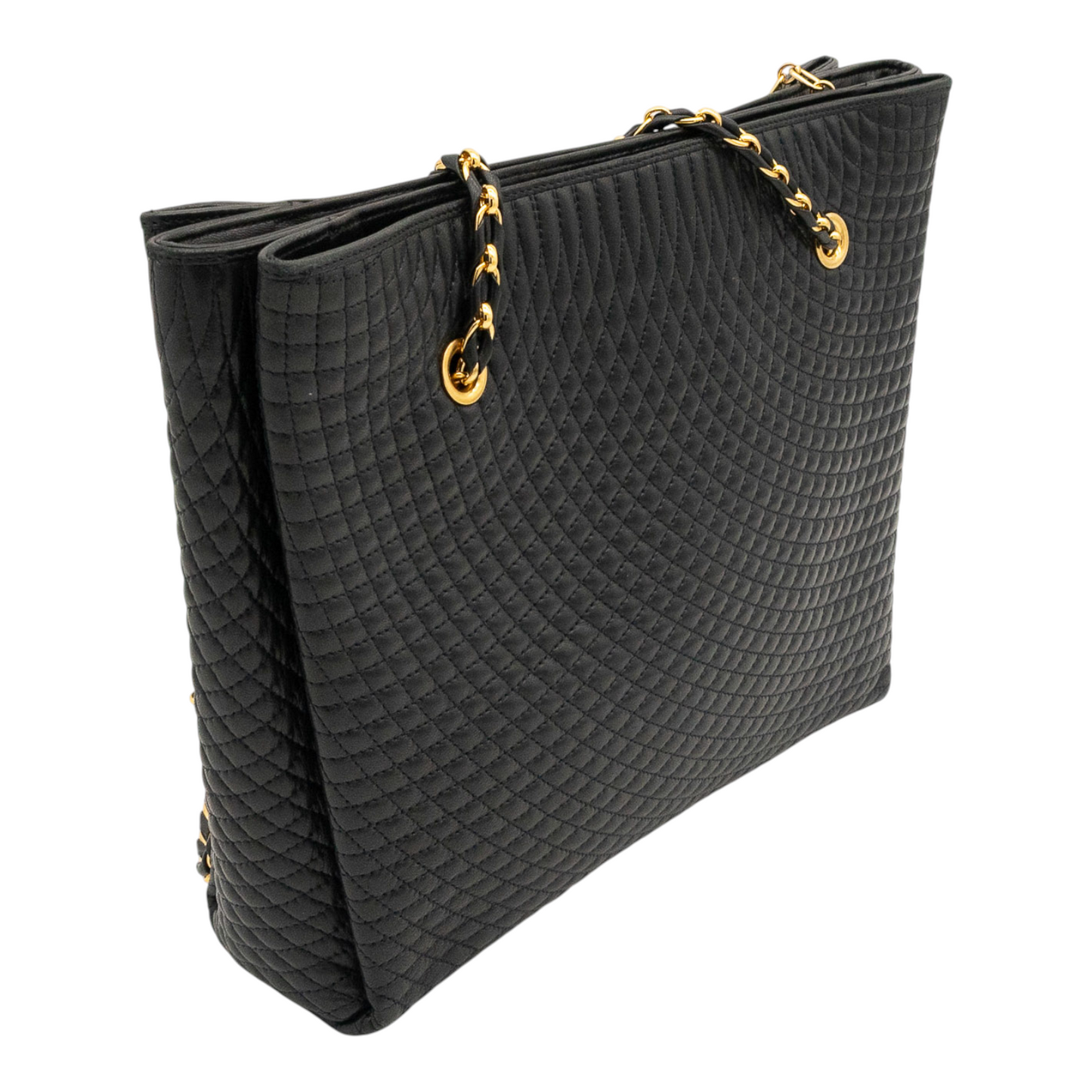 Bally Vintage Quilted Leather Shoulder Bag in Black