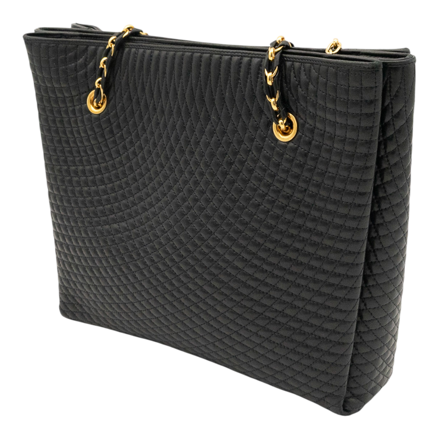 Bally Vintage Quilted Leather Shoulder Bag in Black