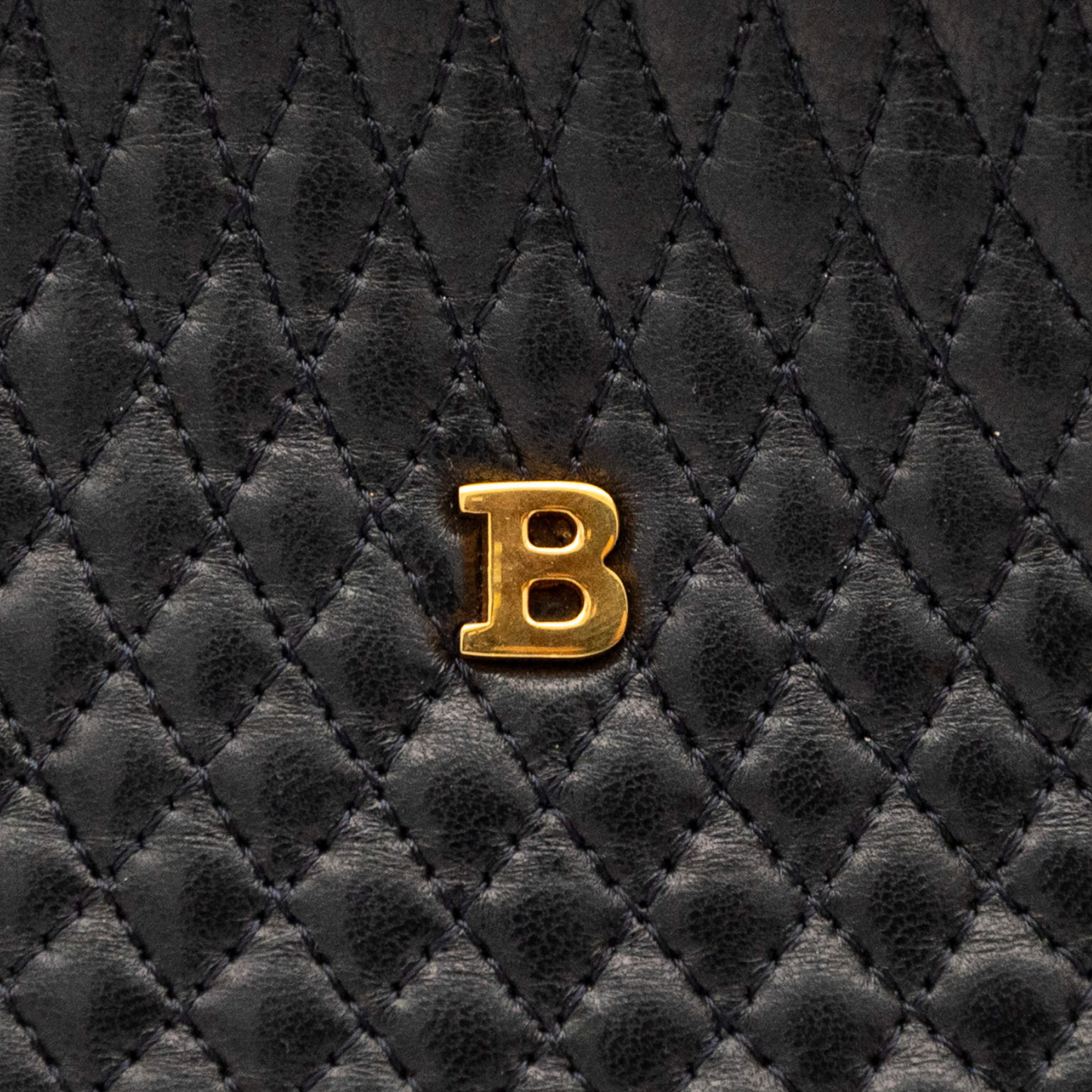 Bally Vintage Quilted Leather Shoulder Bag in Black