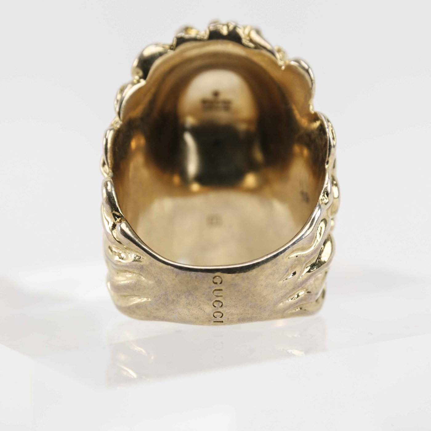 Gucci Lion Head Ring with Clear Crystal