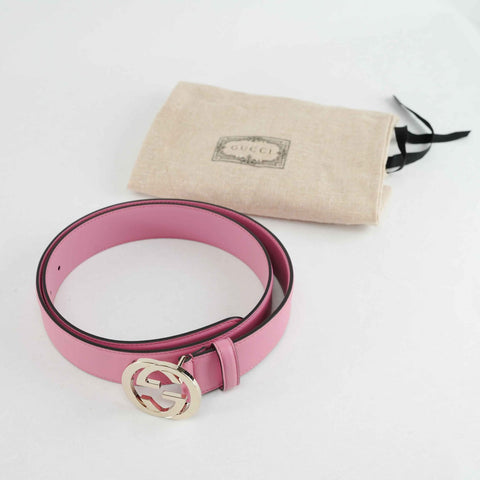 Authentic Gucci monogram canvas pink leather trim key case