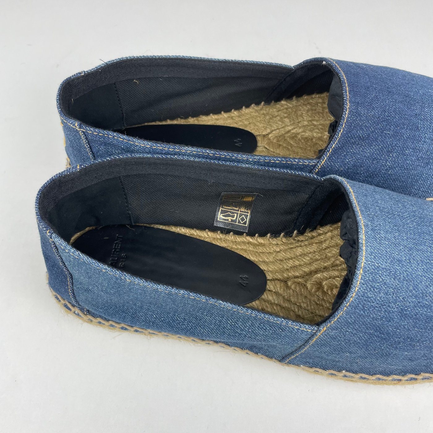 Yves Saint Laurent logo-embroidered denim espadrilles
