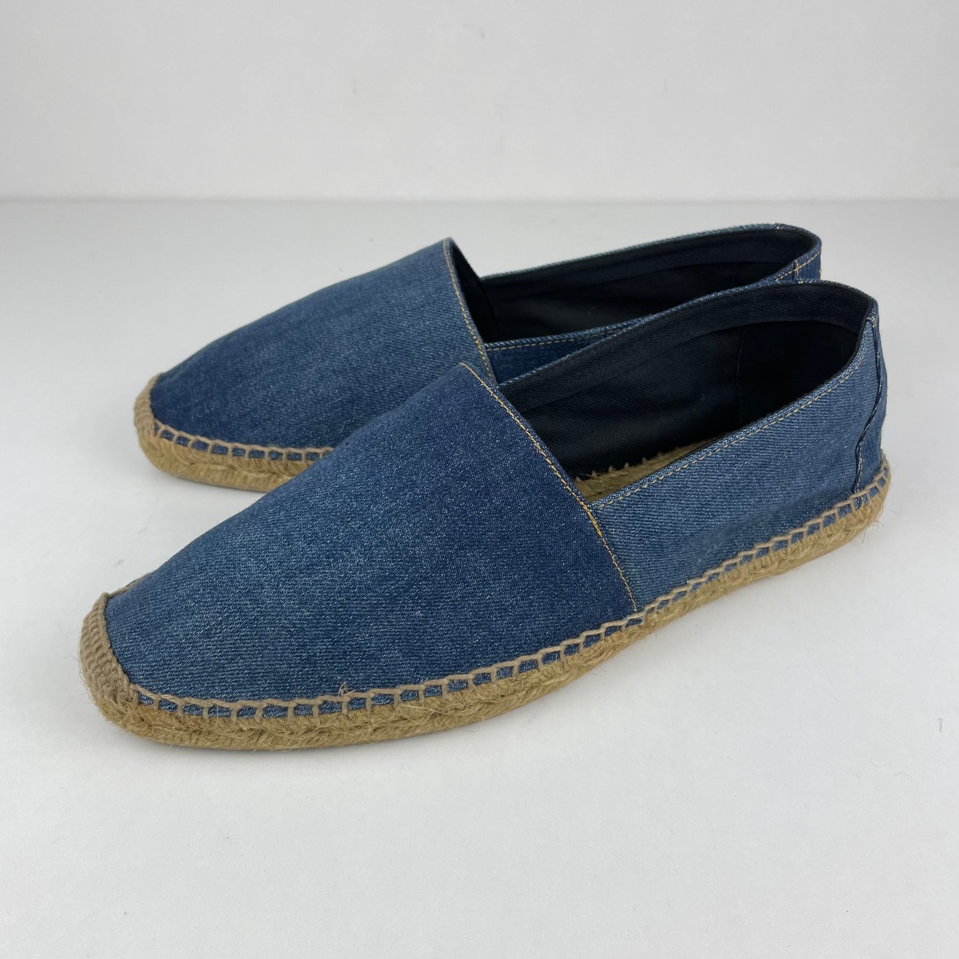 Yves Saint Laurent logo-embroidered denim espadrilles