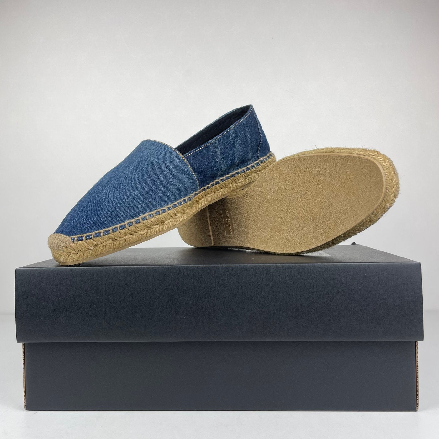 Yves Saint Laurent logo-embroidered denim espadrilles