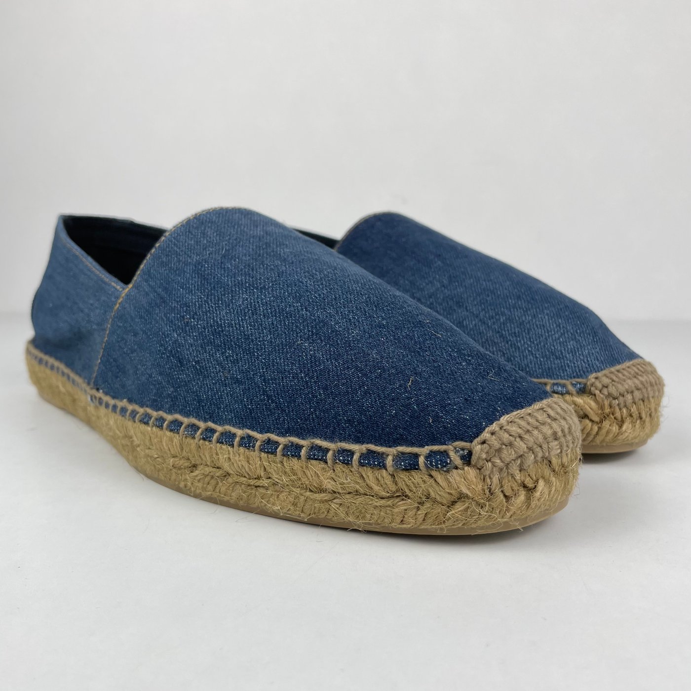Yves Saint Laurent logo-embroidered denim espadrilles