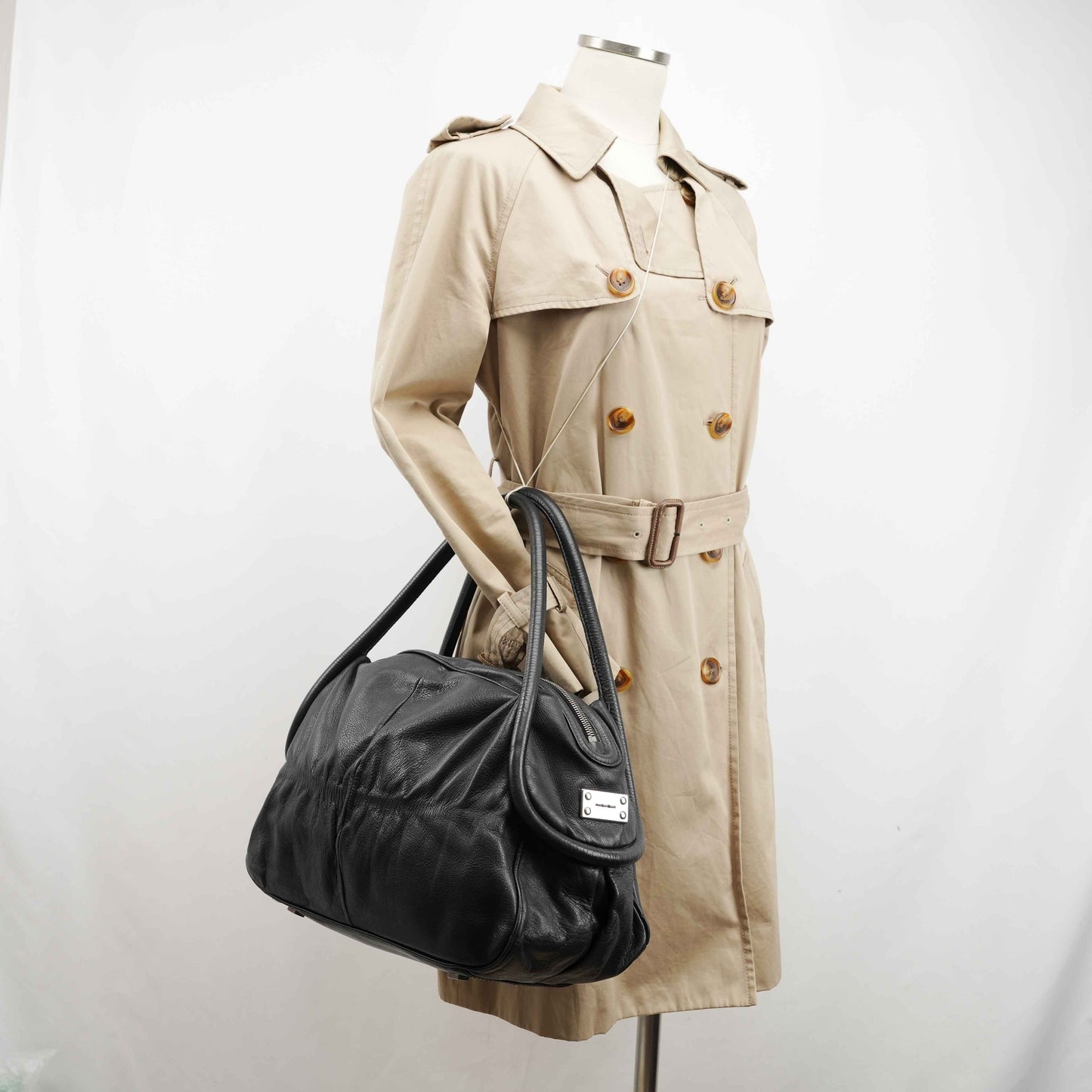 Zanellato Black Leather Satchel Bag with Tassel Detail – Made in Italy (circa 2010s)