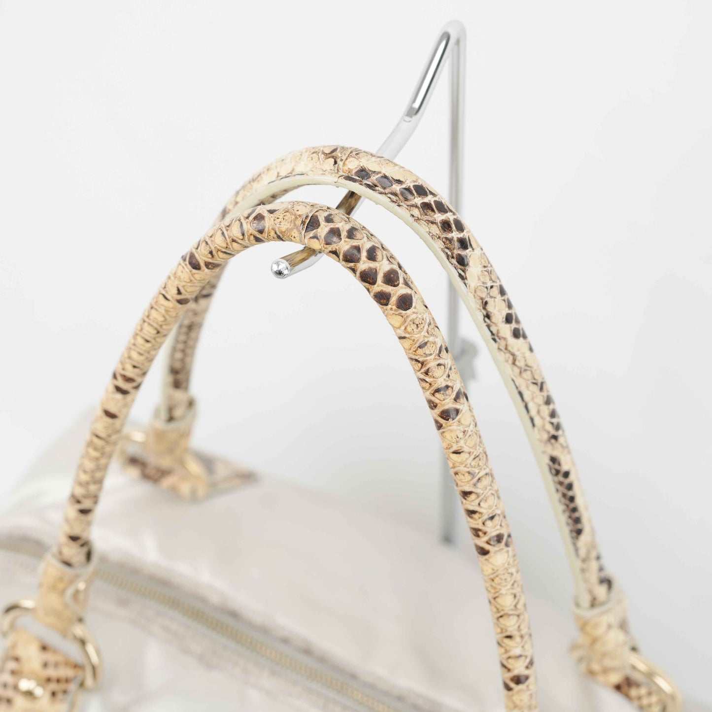 Tod’s White Satin & Python-Trimmed Handbag – Made in Italy