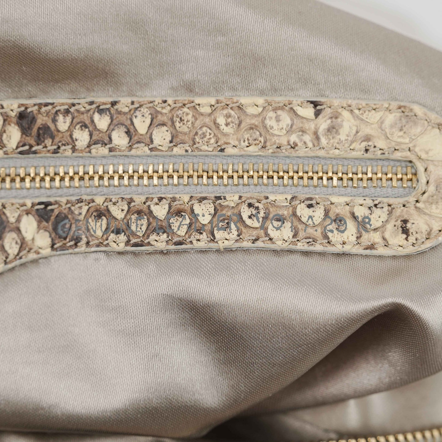 Tod’s White Satin & Python-Trimmed Handbag – Made in Italy