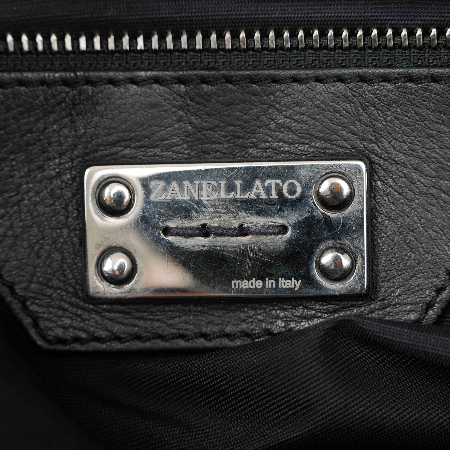 Zanellato Black Leather Satchel Bag with Tassel Detail – Made in Italy (circa 2010s)
