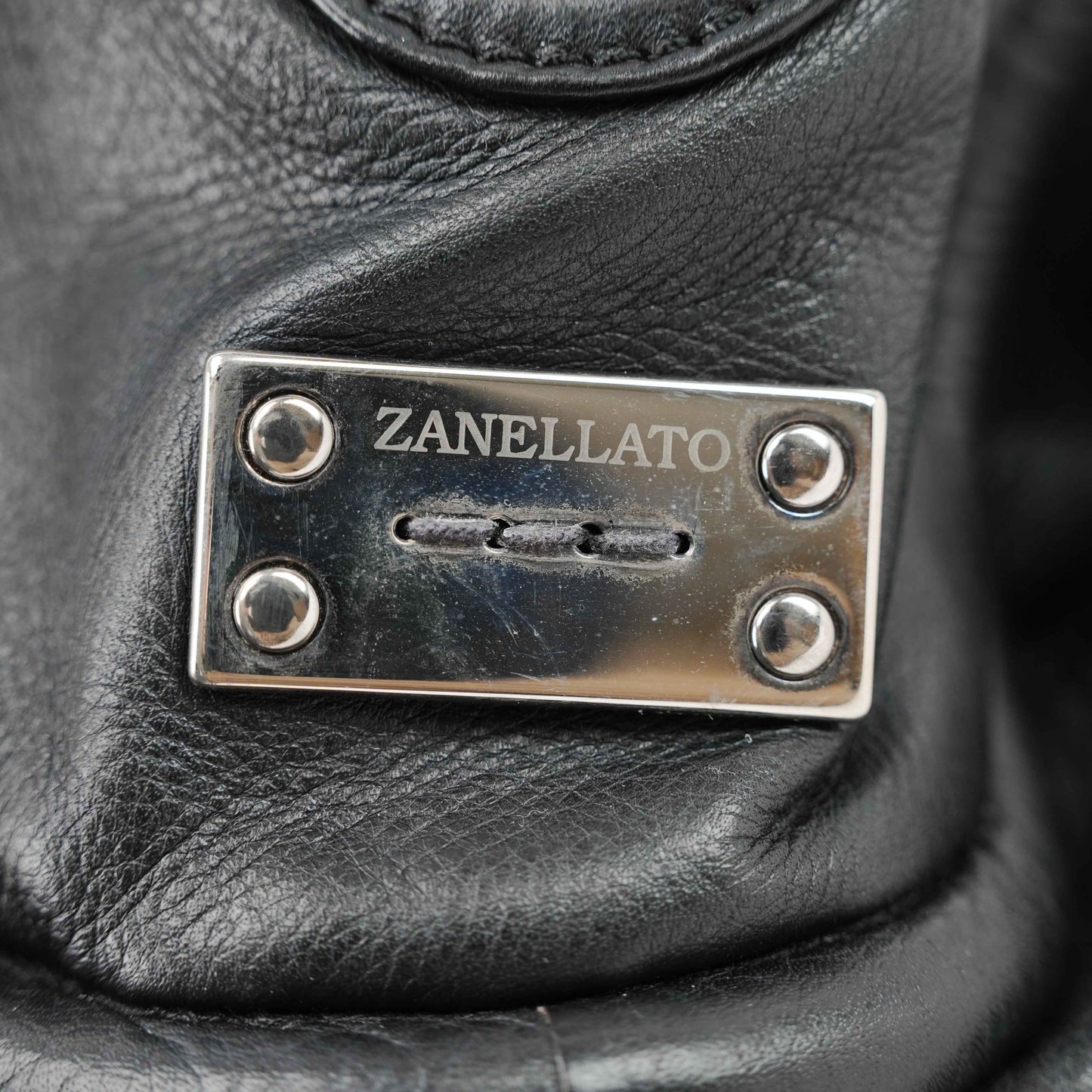 Zanellato Black Leather Satchel Bag with Tassel Detail – Made in Italy (circa 2010s)